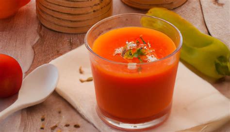 Presentación creativa del gazpacho con guarniciones