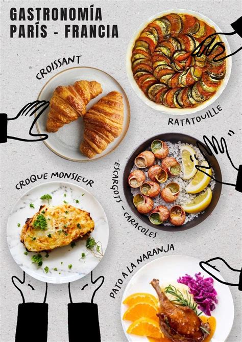 Platos típicos de la cocina francesa servidos en un bistró