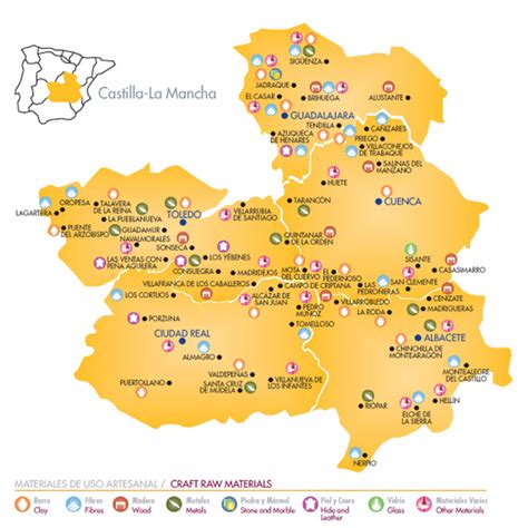 Mapa de Castilla-La Mancha resaltando la zona de los gazpachos manchegos