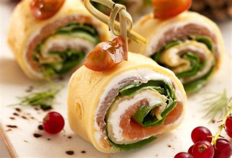 Rulo de queso y salmón