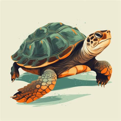 Ilustración de una tortuga boba en su hábitat natural