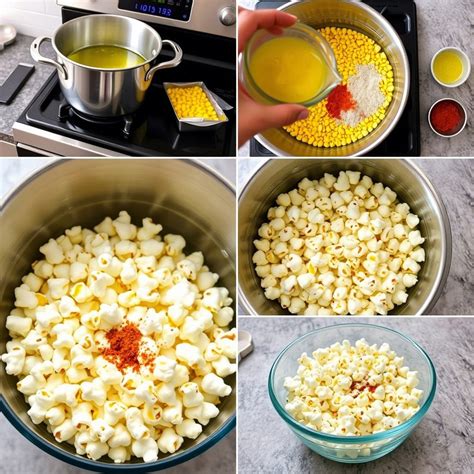 Olla grande con granos de maíz y aceite