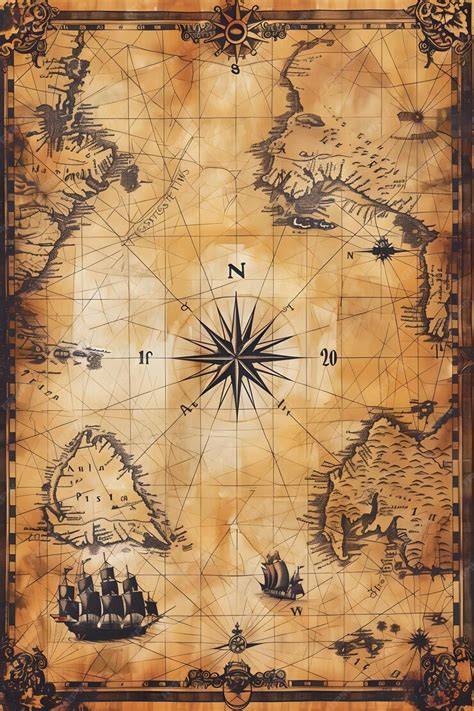 Ilustración de un mapa antiguo con rutas de viaje