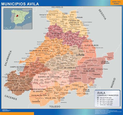 Mapa de España destacando la provincia de Ávila y su gastronomía