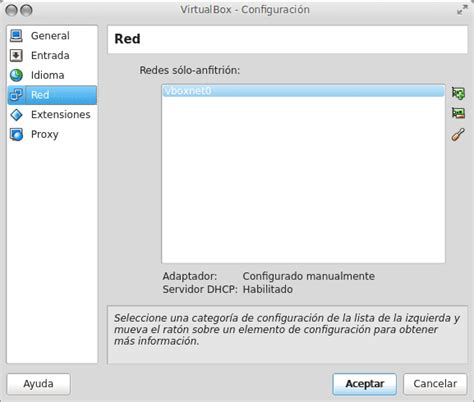 Configuración de una red solo-anfitrión en VirtualBox