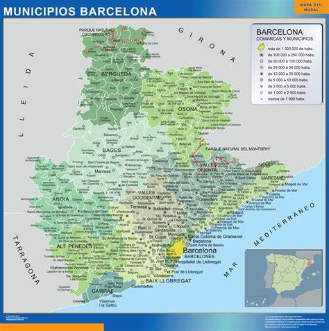 Mapa de áreas de barbacoa cerca de Barcelona