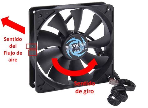 Detalle de la placa de encendido y el flujo de aire del ventilador