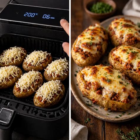 Patatas rellenas antes de gratinar