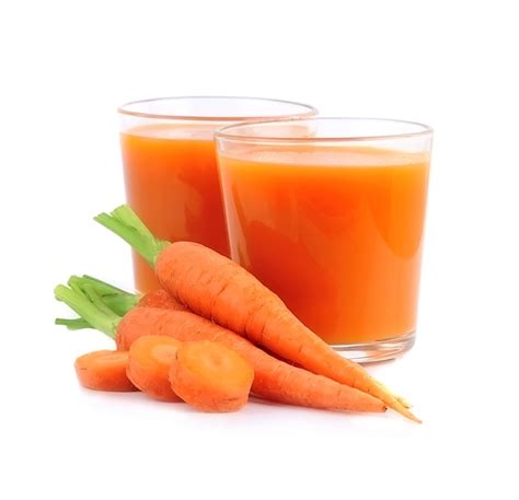 Zanahorias frescas y jugo de zanahoria
