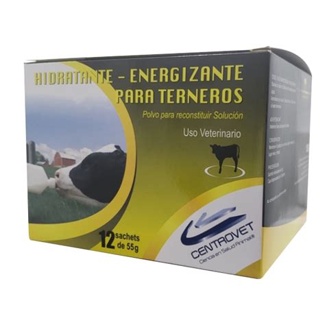Tabla de composición de un hidratante energizante para terneros