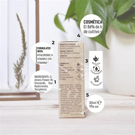 Etiqueta de ingredientes de un cosmético
