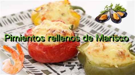 Pimientos rellenos de marisco