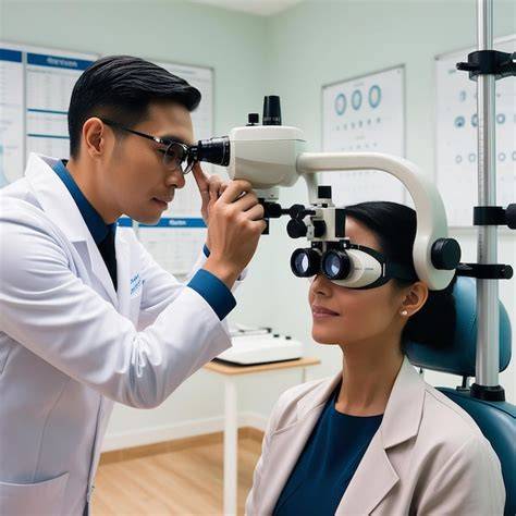 Óptico examinando unas gafas
