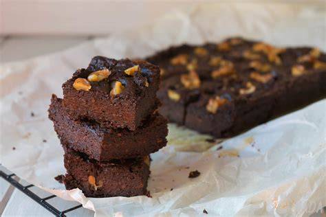 Brownie de boniato recién horneado