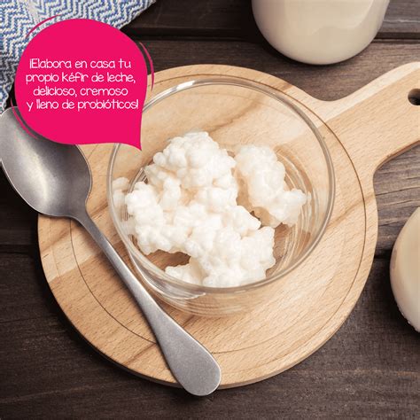 Granos de kéfir de leche en un recipiente de vidrio