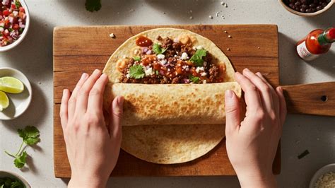 Pasos para armar un burrito ilustrado