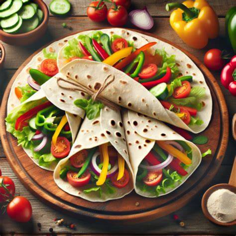 Varias tortillas individuales decoradas con vegetales