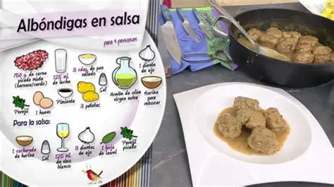 Tabla de ingredientes para albóndigas y salsa