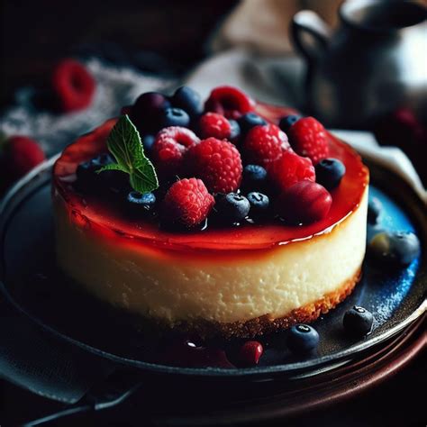 Tarta de frutas del bosque con glaseado brillante