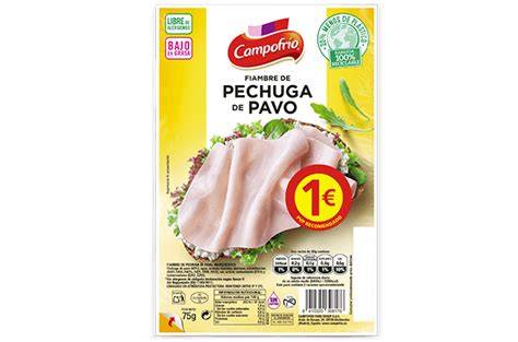 Información nutricional de pechuga de pavo Campofrío Cuida-T+