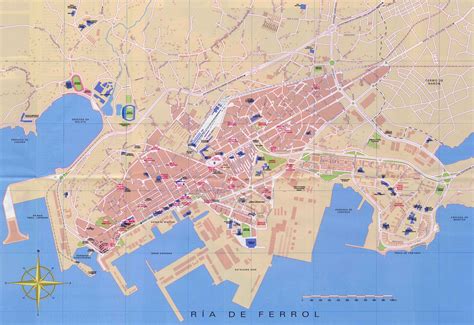 Mapa de Ferrol con la ubicación de la Panificadora del Noroeste