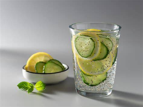 Berenjena cortada con limón y agua