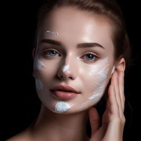 Mujer aplicando mascarilla facial de arroz