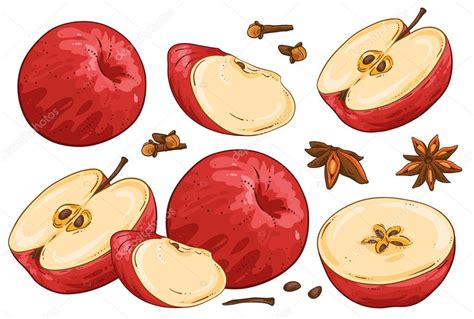 Manzanas cortadas y especias