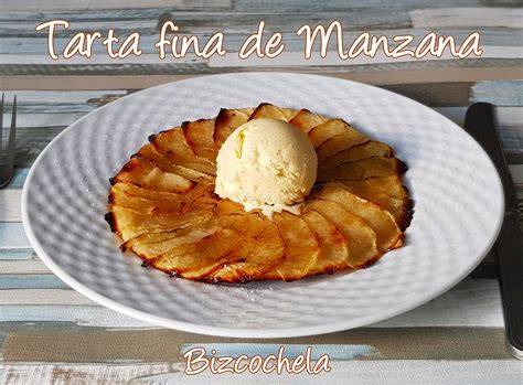 Tarta fina de manzana con helado