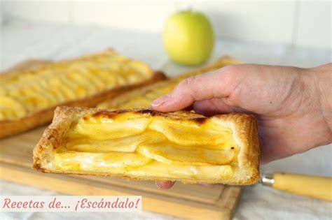 Hojaldre con crema pastelera y manzana