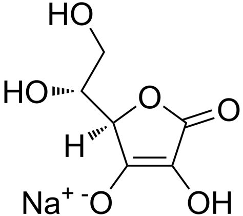 Estructura química del eritorbato sódico