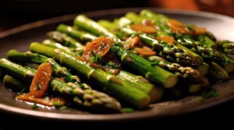 Espárragos y berenjenas salteados con aceitunas