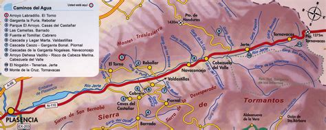 Mapa de la ruta por el Valle del Valdemembra y sus puntos de interés
