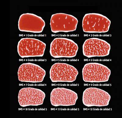 Tabla de clasificación de la carne Wagyu