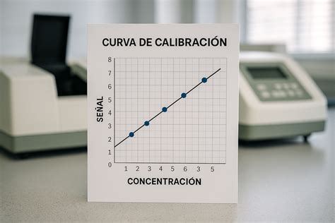 Gráfico de una curva de calibración típica utilizada en espectrofotometría