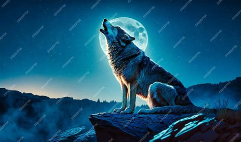 Mujer aullando como una loba bajo la luna
