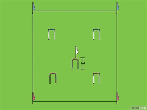 Disposición de los aros en un campo de croquet de 6 aros
