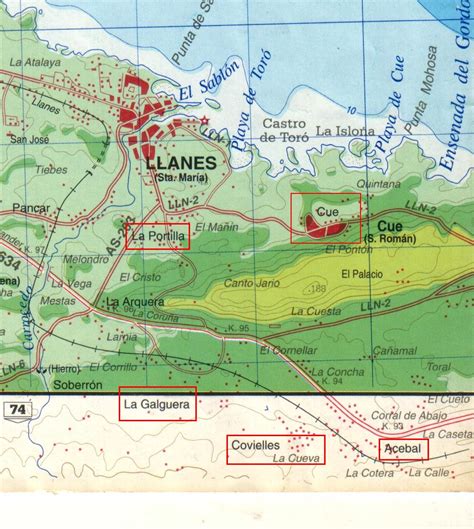 Mapa de situación del concejo de Llanes