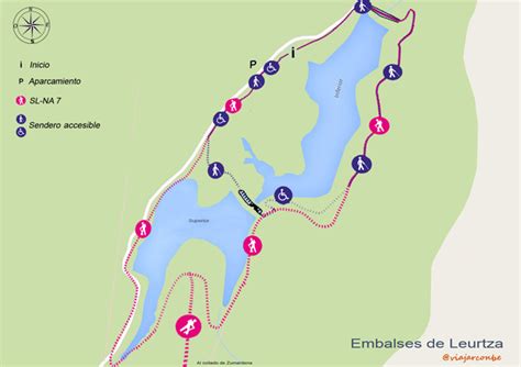Mapa de ruta desde Pamplona hasta los embalses de Leurtza