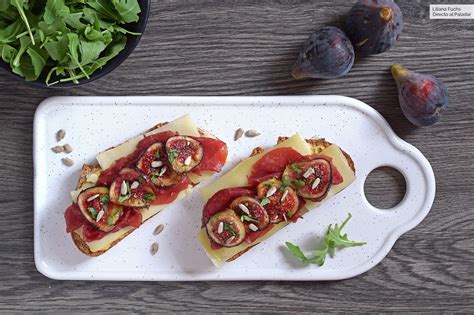 Tostas gourmet con higos y carpaccio