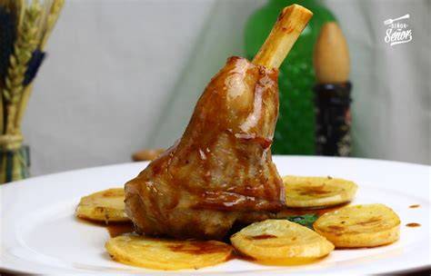 Jarrete de cordero asado en cocotte
