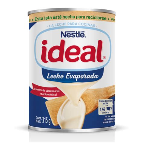 Envase de leche evaporada Nestlé Ideal con un sello de