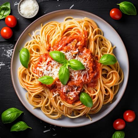 Plato de espaguetis frescos