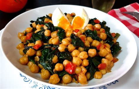 Salteado de calabaza con garbanzos y espinacas