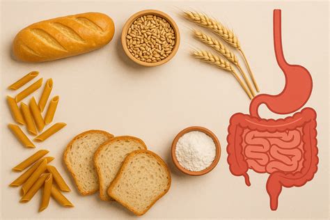 Esquema de la digestión y cómo afecta el gluten al intestino celíaco