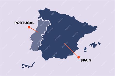 Mapa de Portugal y España con la ruta del bacalao