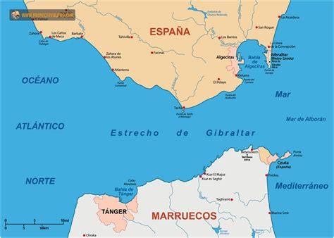 Mapa del Estrecho de Gibraltar