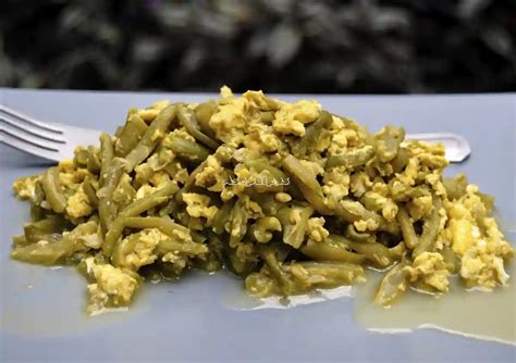 Plato de judías verdes salteadas con huevo