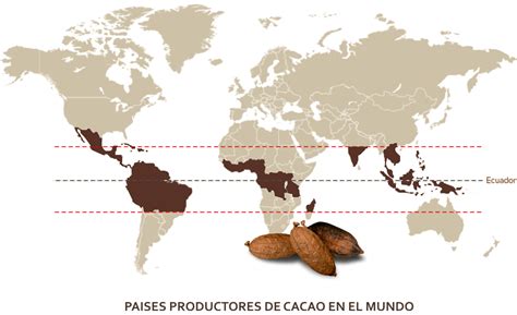 Mapa de regiones productoras de cacao de alta calidad