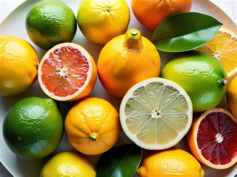 Variedad de frutas cítricas frescas